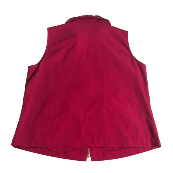 Drapers & Damons Vest Womens Petite Small Pink Sequin Full Zip Stretch Classic - Picture 7 of 10